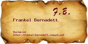 Frankel Bernadett névjegykártya